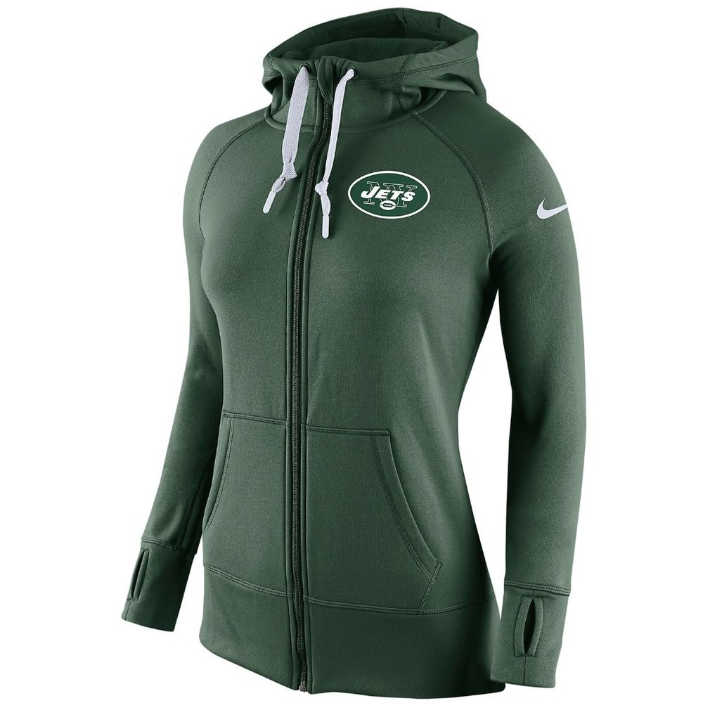 Nike Womens New York Jets Thermal Zip Hoodie LARGE